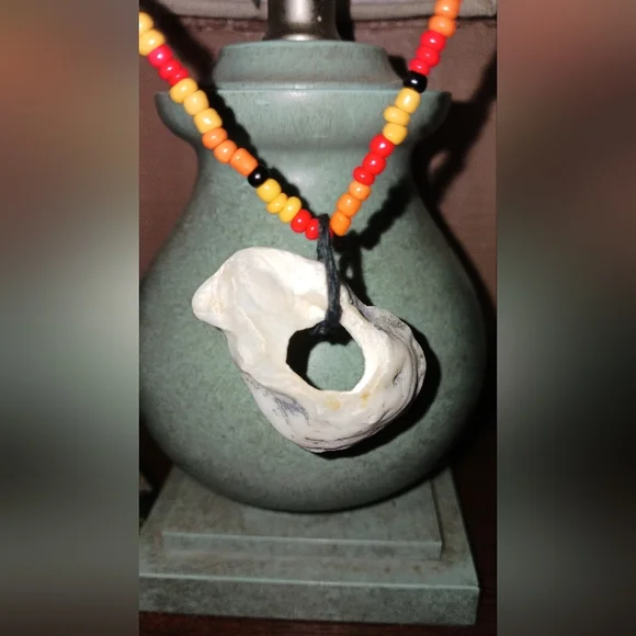 Sunset - Handmade Necklace - Seed Bead Chain - Seashell Collection - Picture 2 of 7